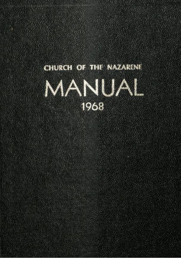 Manual of the Church of the Nazarene, 1968 WHDL