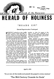 Title Page of Herald of Holiness - April 2, 1951