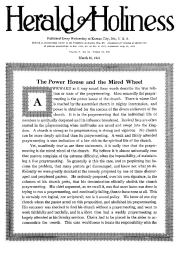 Title Page of Herald of Holiness - March 30, 1921
