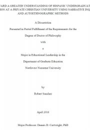 Toward a greater understanding of Hispanic undergraduate retention at a private Christian university using narrative inquiry and autoethnographic methods