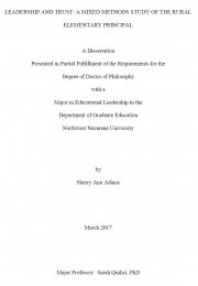 Leadership and trust: a mixed methods study of the rural elementary principal