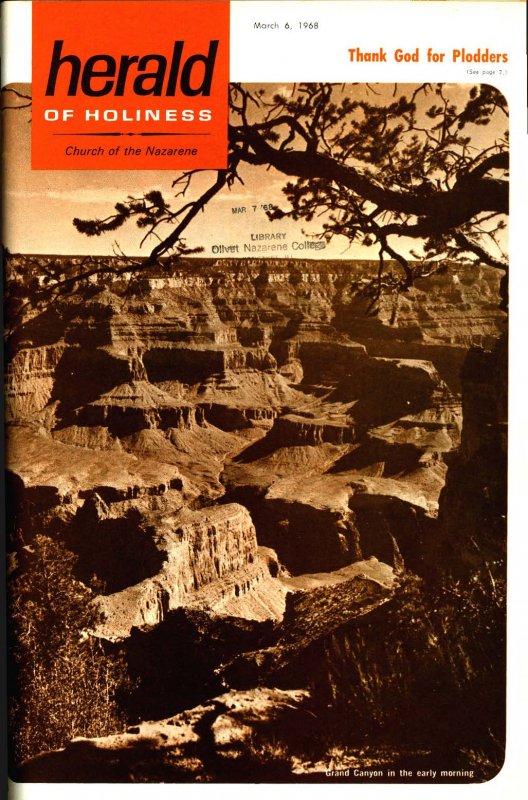 A rocky canyon--the cover of Herald of Holiness - March 6, 1968.