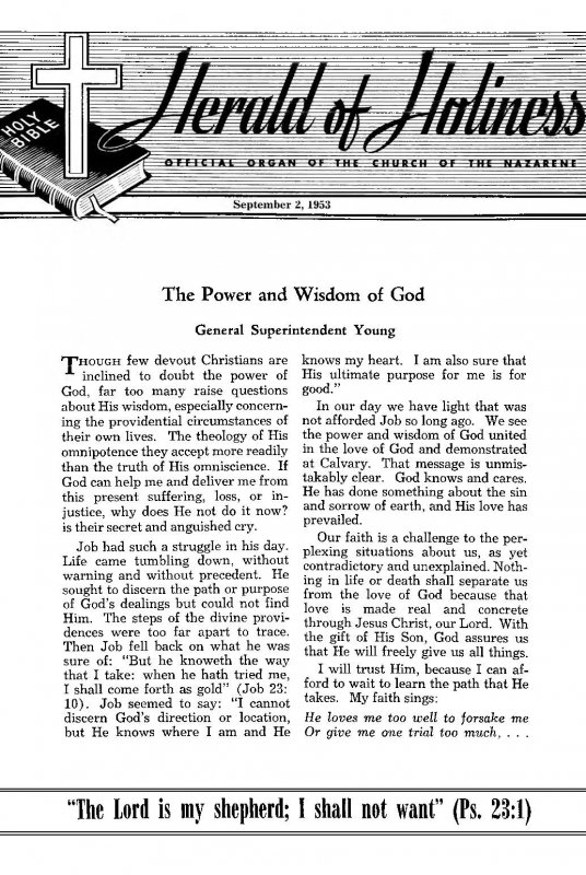 Title Page of Herald of Holiness - September 2, 1953