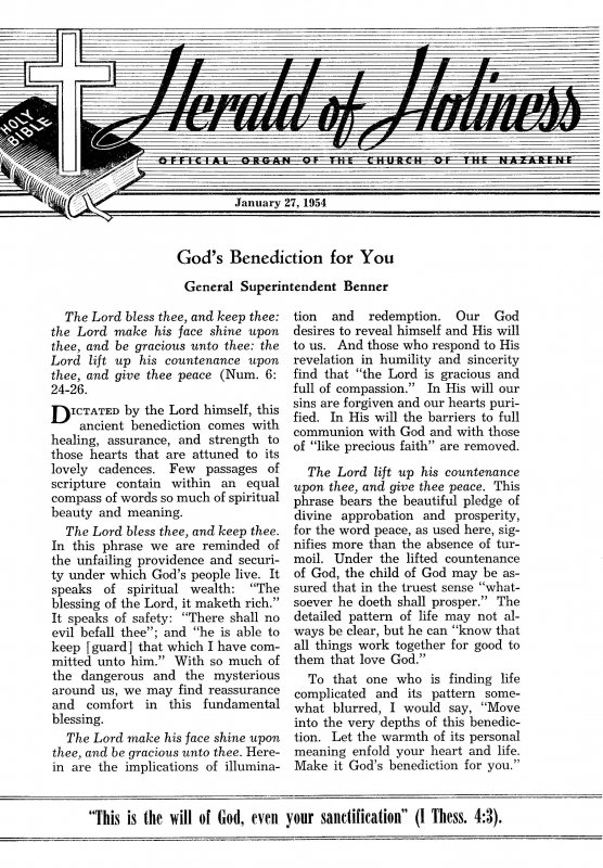 Title Page of Herald of Holiness - January 27, 1954 