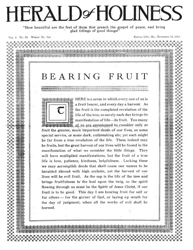 Title Page of Herald of Holiness - November 15, 1916