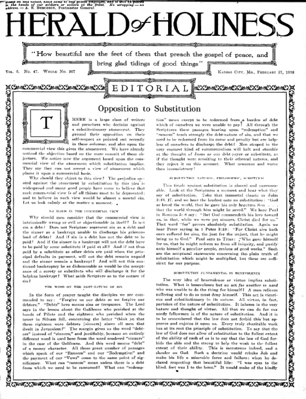 Title Page of Herald of Holiness - February 27, 1918