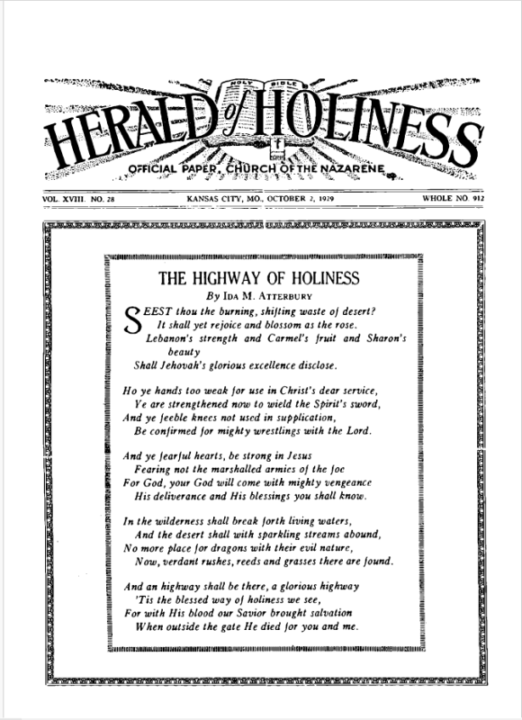 Front page of Herald of Holiness - October 2, 1929