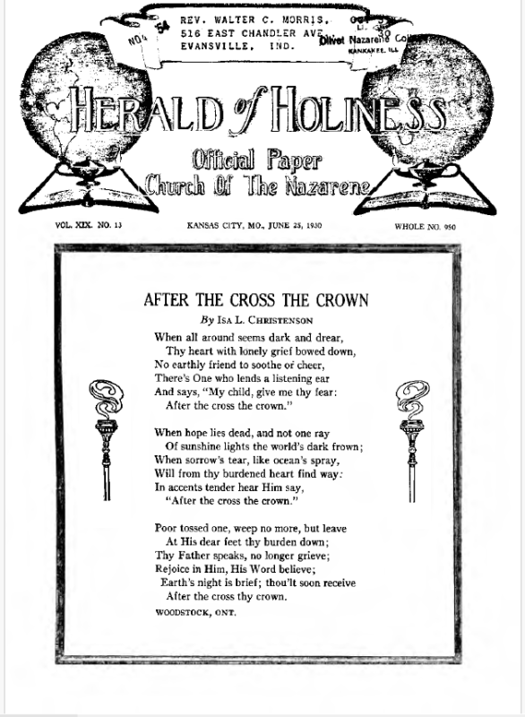 Front page of Herald of Holiness - June 25, 1930