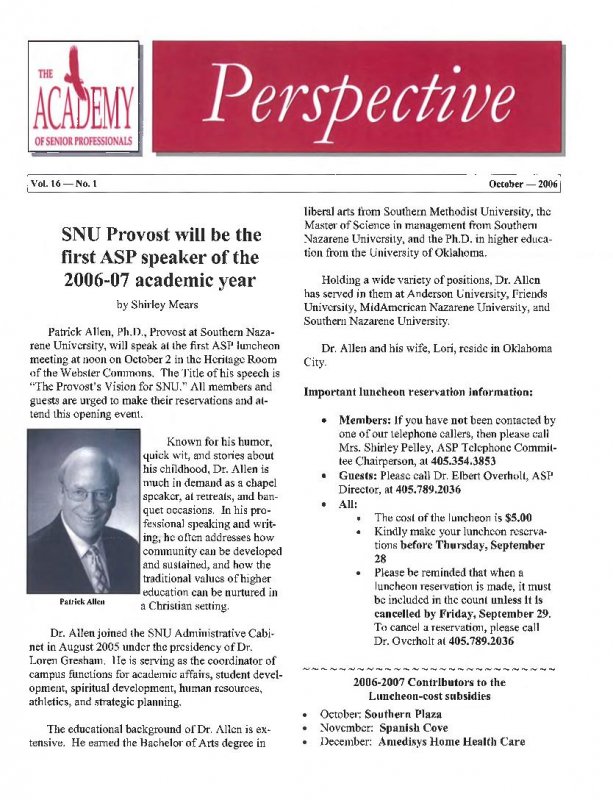 The Academy Perspective Vol. 16 2006-2007