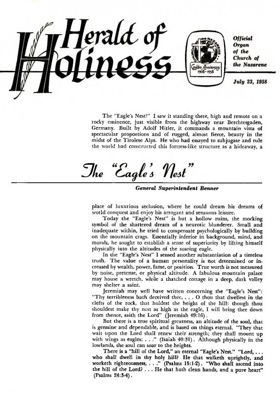 Herald of Holiness - July 23, 1958