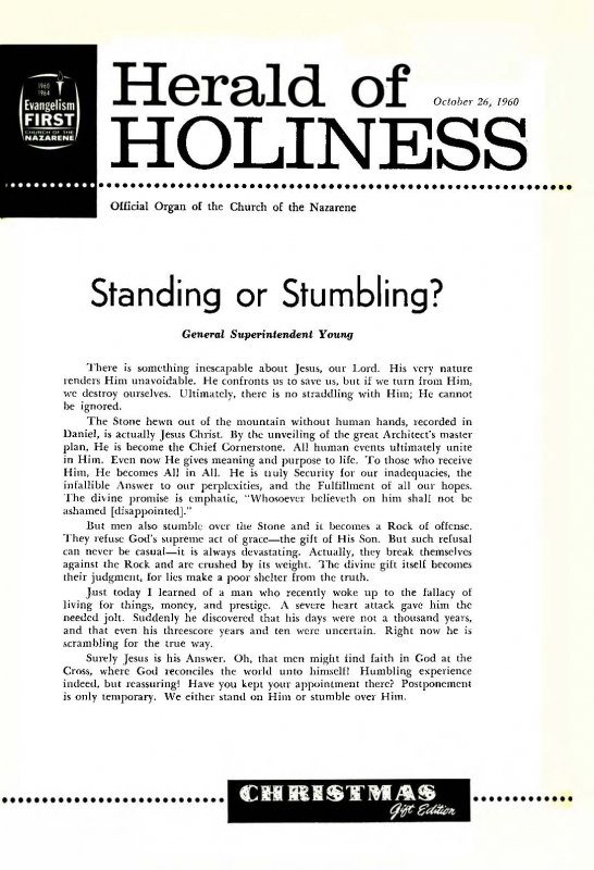 Herald of Holiness - October 26, 1960