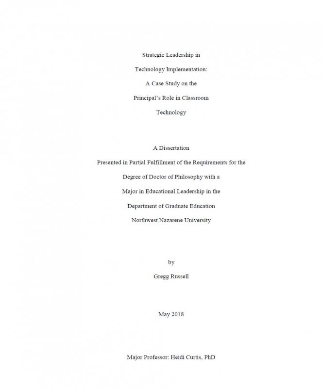 Strategic leadership in technology implementation: a case study on the principal’s role in classroom technology